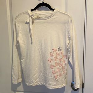 Italian boutique Long sleeve tee with tie neck
